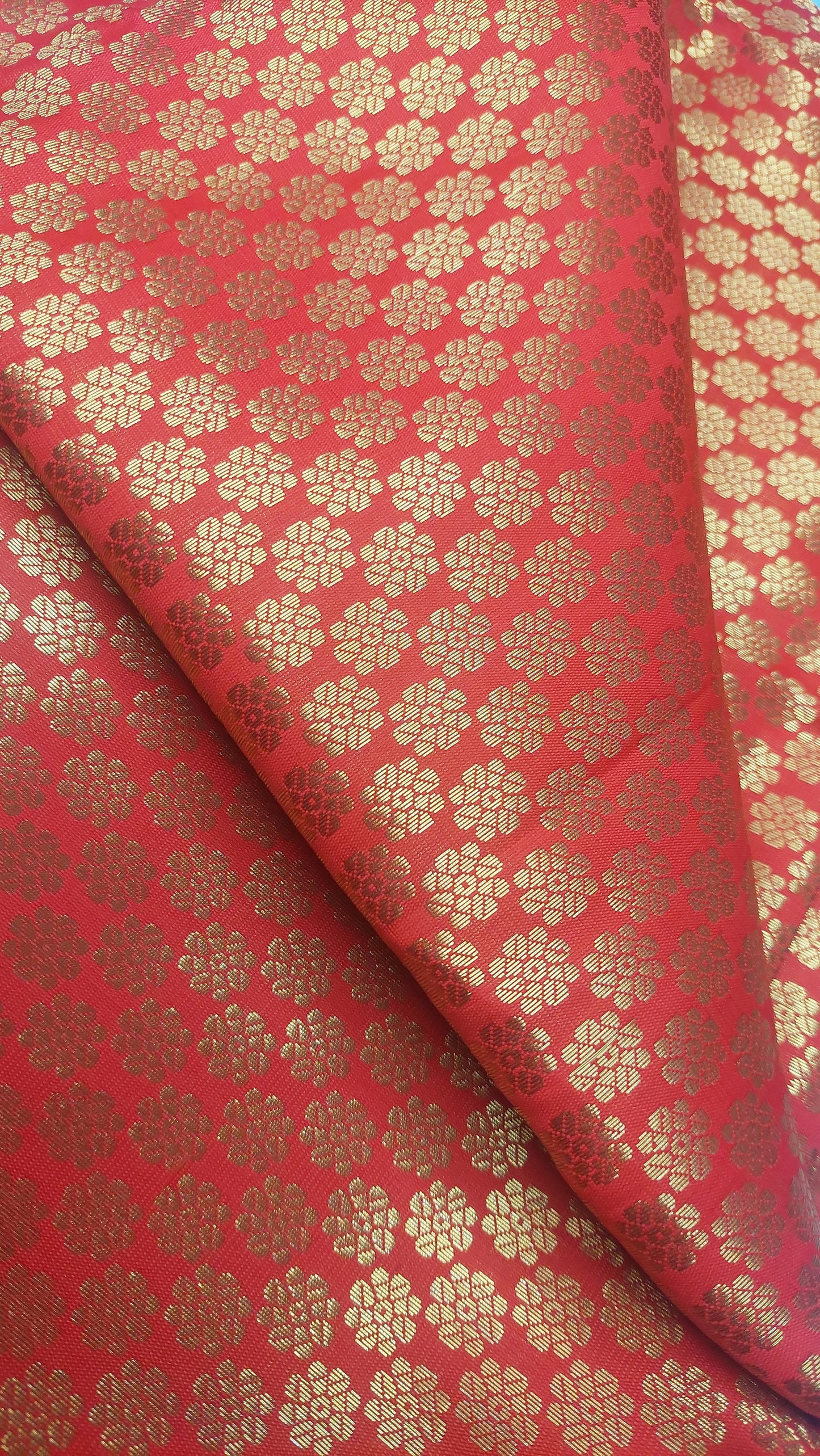 RED & GOLD BROCADE MATERIAL