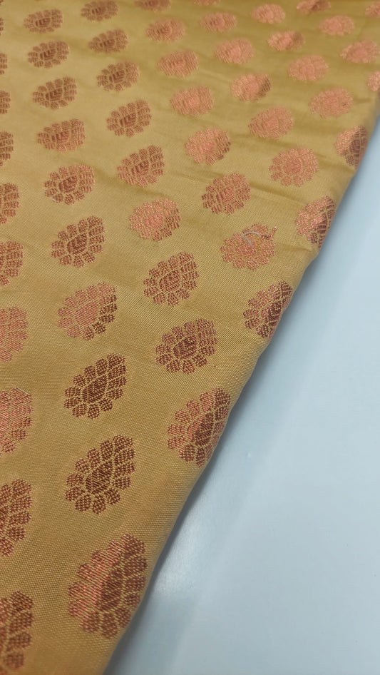 COPPER GOLD BROCADE MATERIAL
