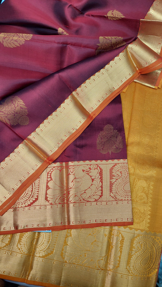 MAROON & MUSTARD KANJIPURAM