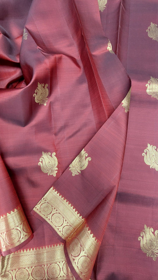 MAROON & GOLD ZARI KANJIPURAM