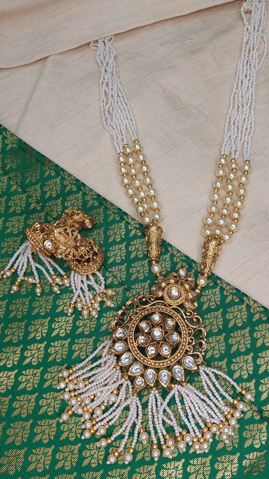 LONG PEARL NECKLACE SET