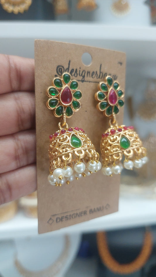 ANTIQUE GOLD BUGET EARRINGS E0239