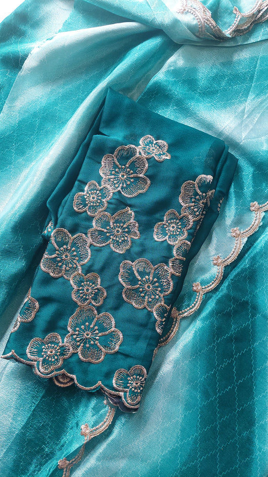 TURQUOISE PARTY SAREE