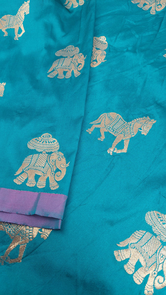 TURQUOISE BORDERLESS SILK
