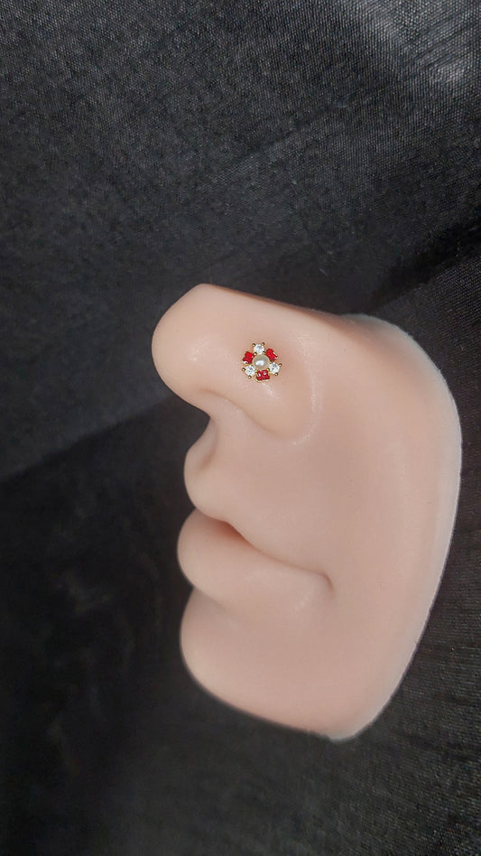 18ct Gold | CZ Nose Stud | 003