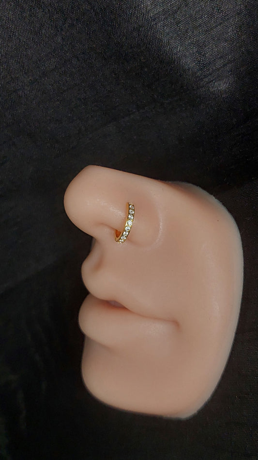 18ct Gold | CZ Nose Ring | 005