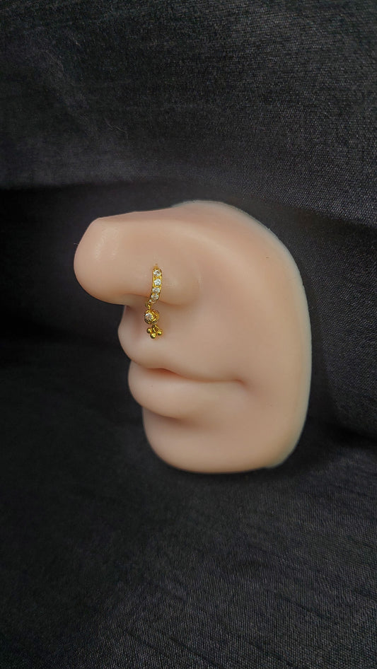 22ct Gold | CZ Nose ring | 008