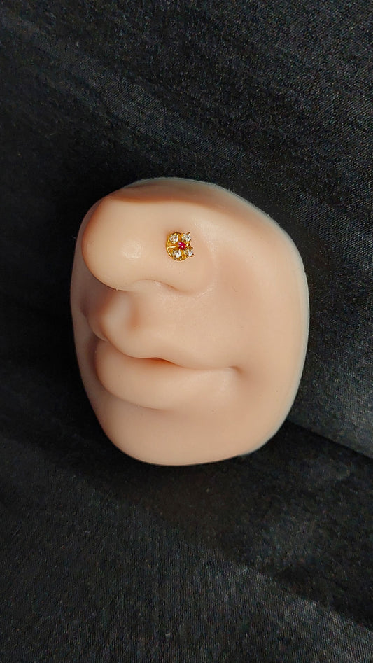 18ct Gold | CZ Nose Stud | 010