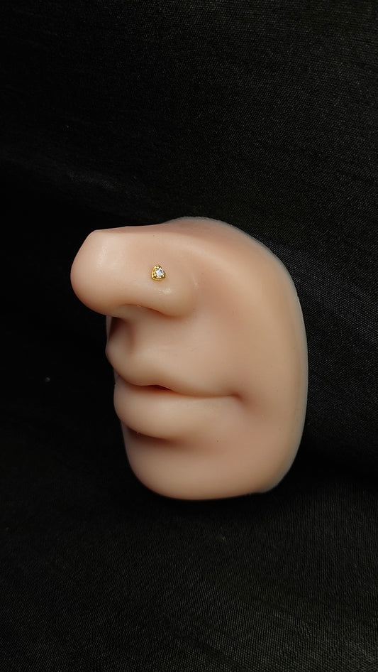 18ct Gold | CZ Nose Stud | 012