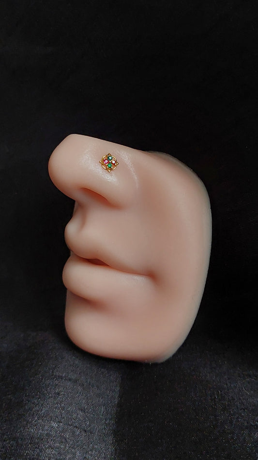 18ct Gold | CZ Nose Stud | 020