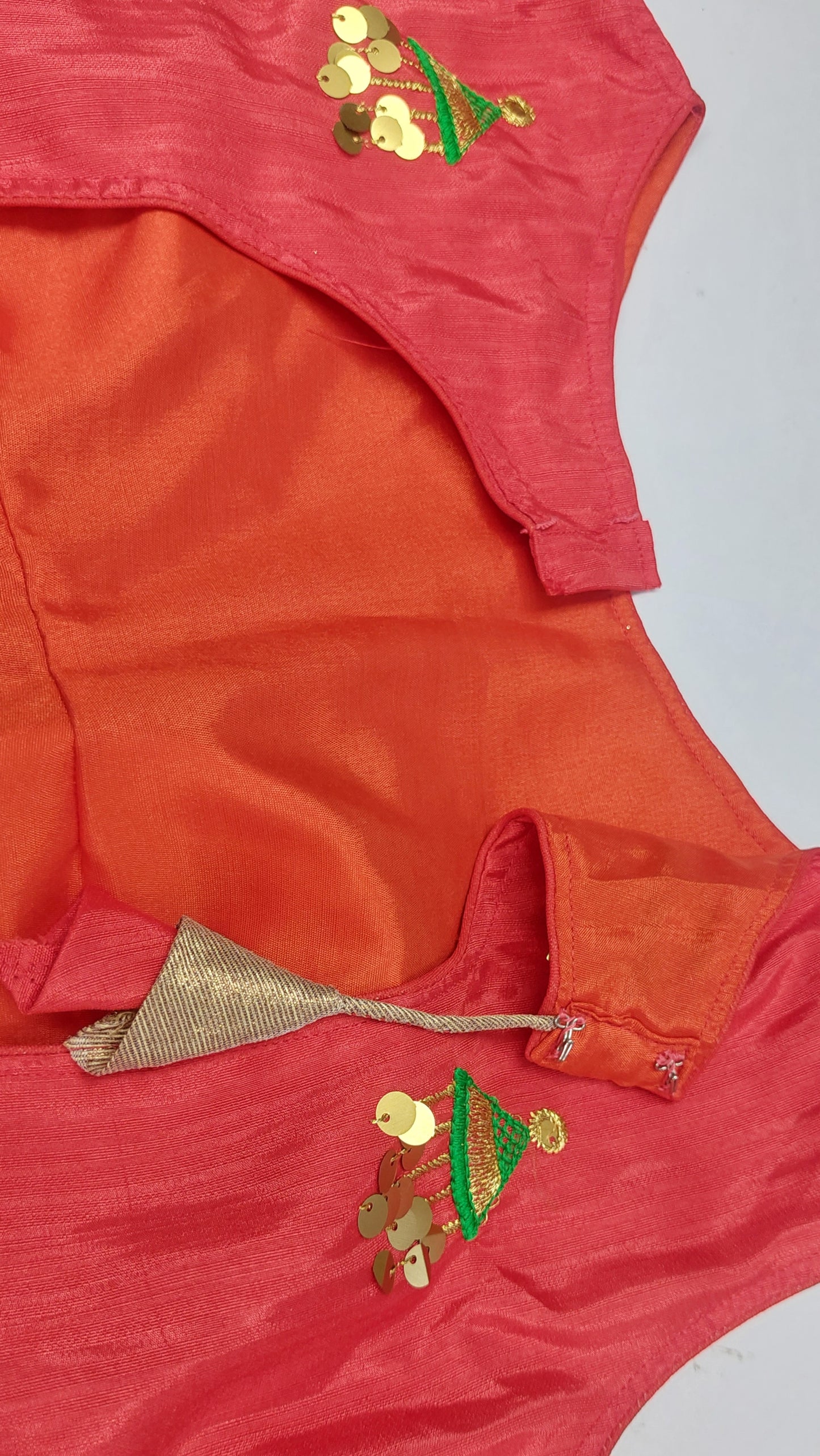 CORAL RED DESIGNER BLOUSE