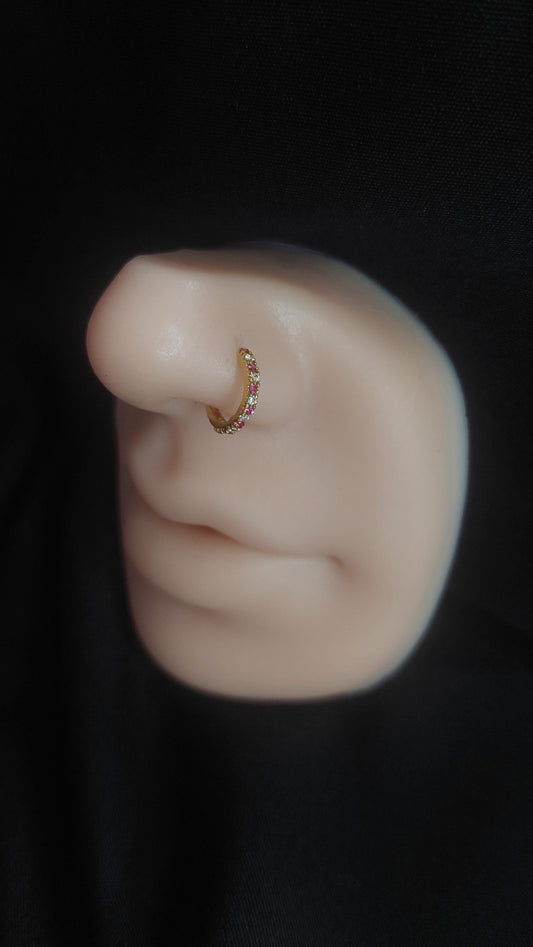 18ct Gold | CZ Nose Ring | 021