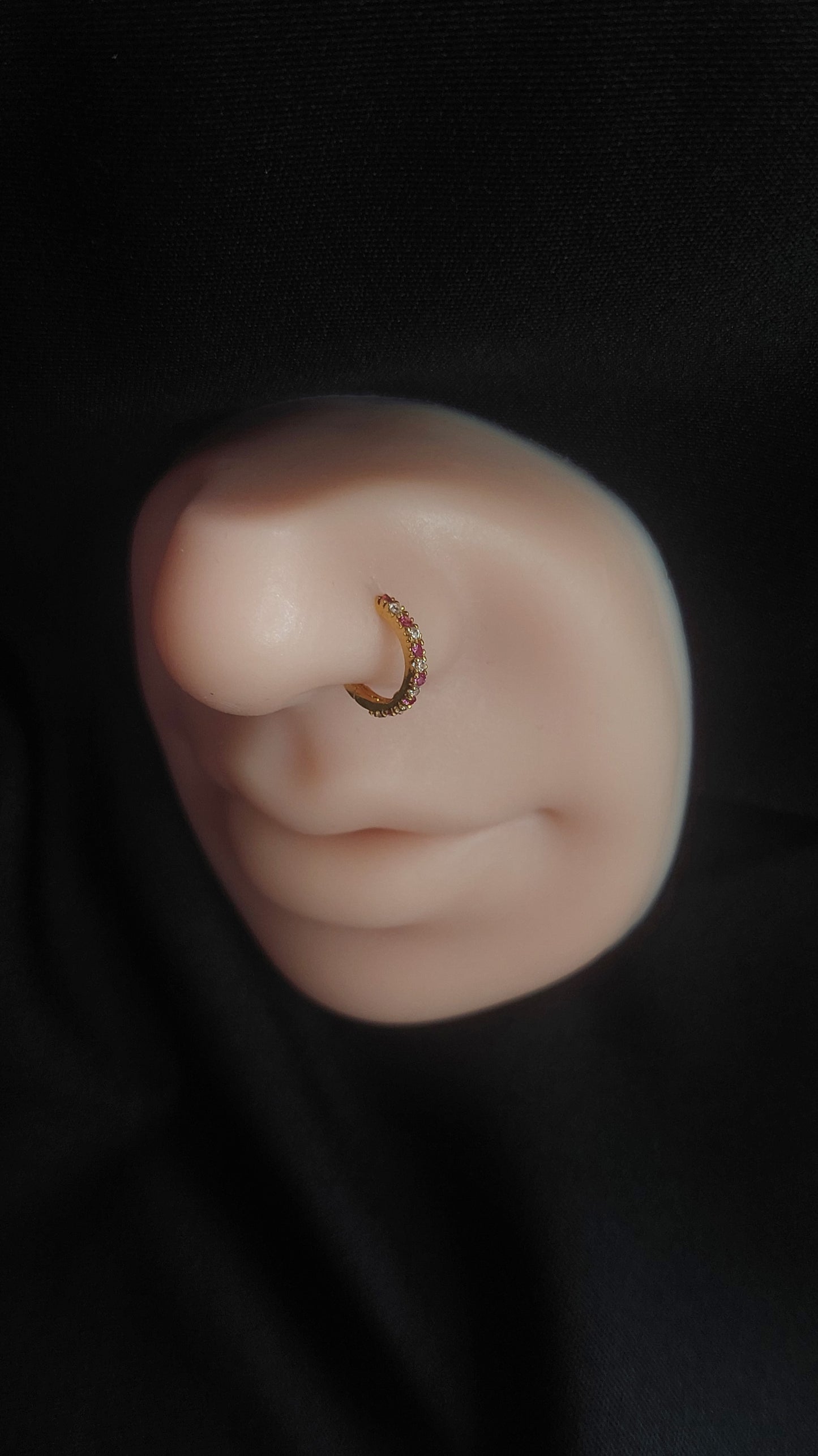 18ct Gold | CZ Nose Ring | 021