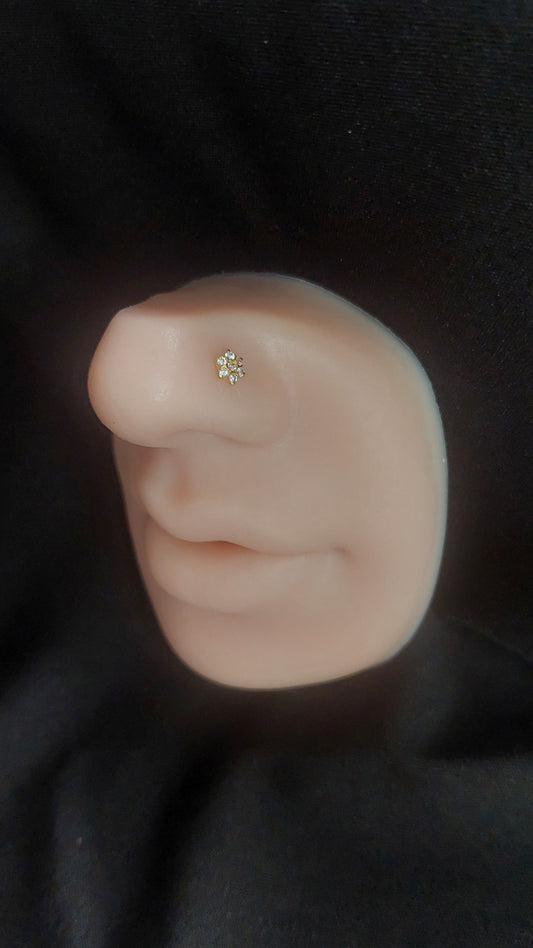 18ct Gold | CZ Nose Stud | 025