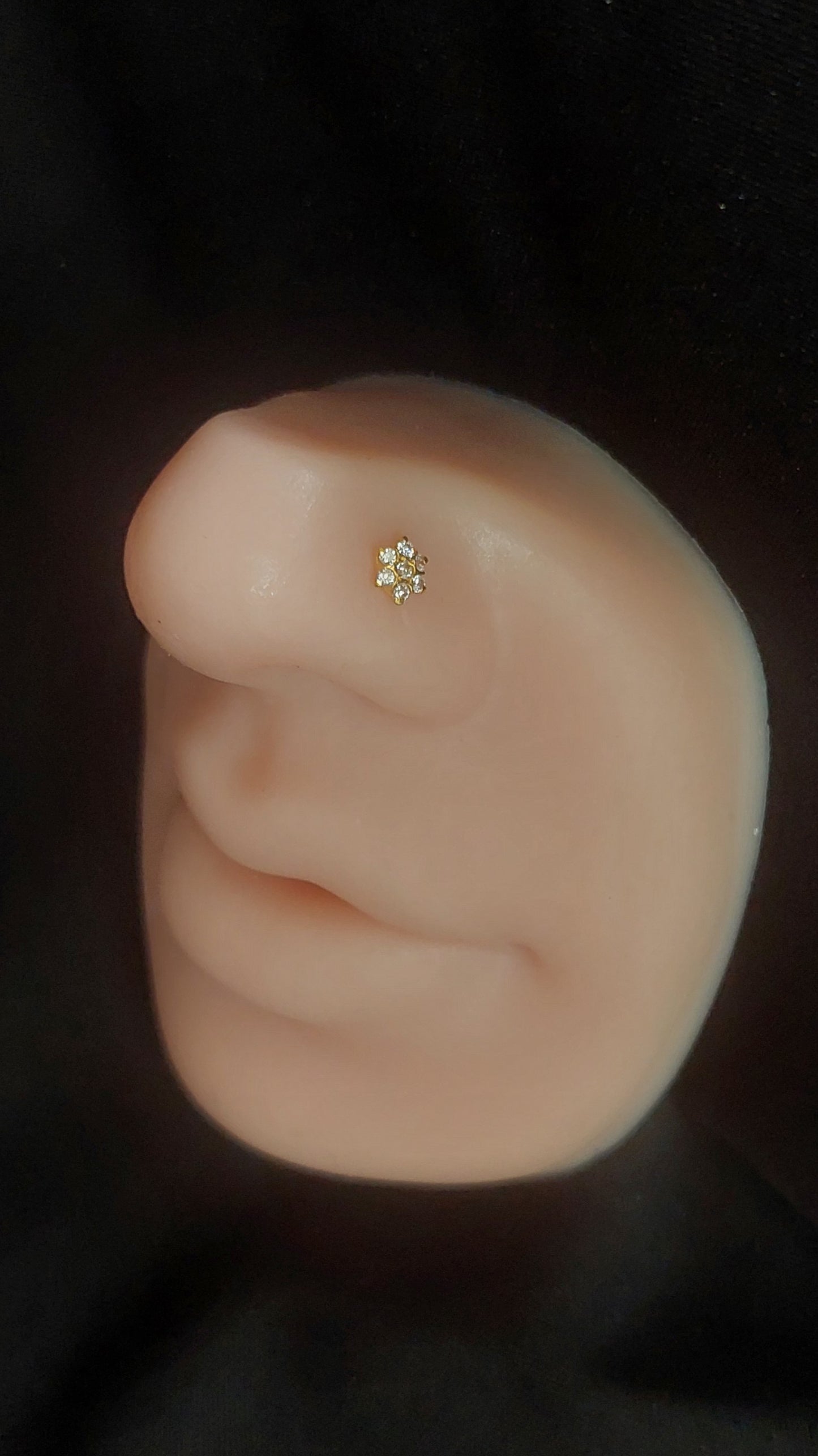 18ct Gold | CZ Nose Stud | 025