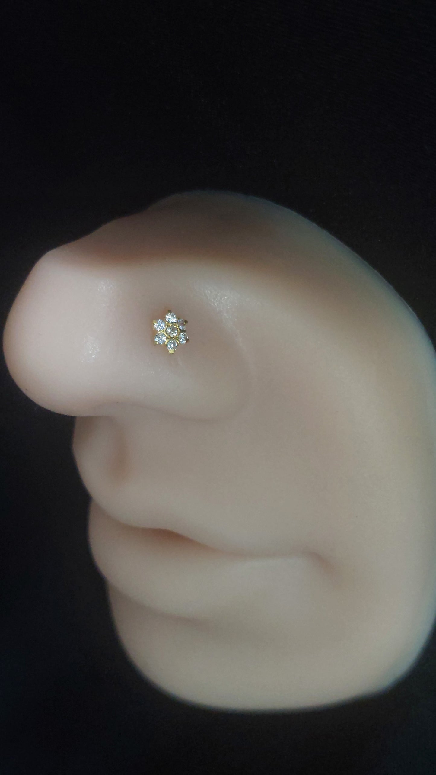 18ct Gold | CZ Nose Stud | 025