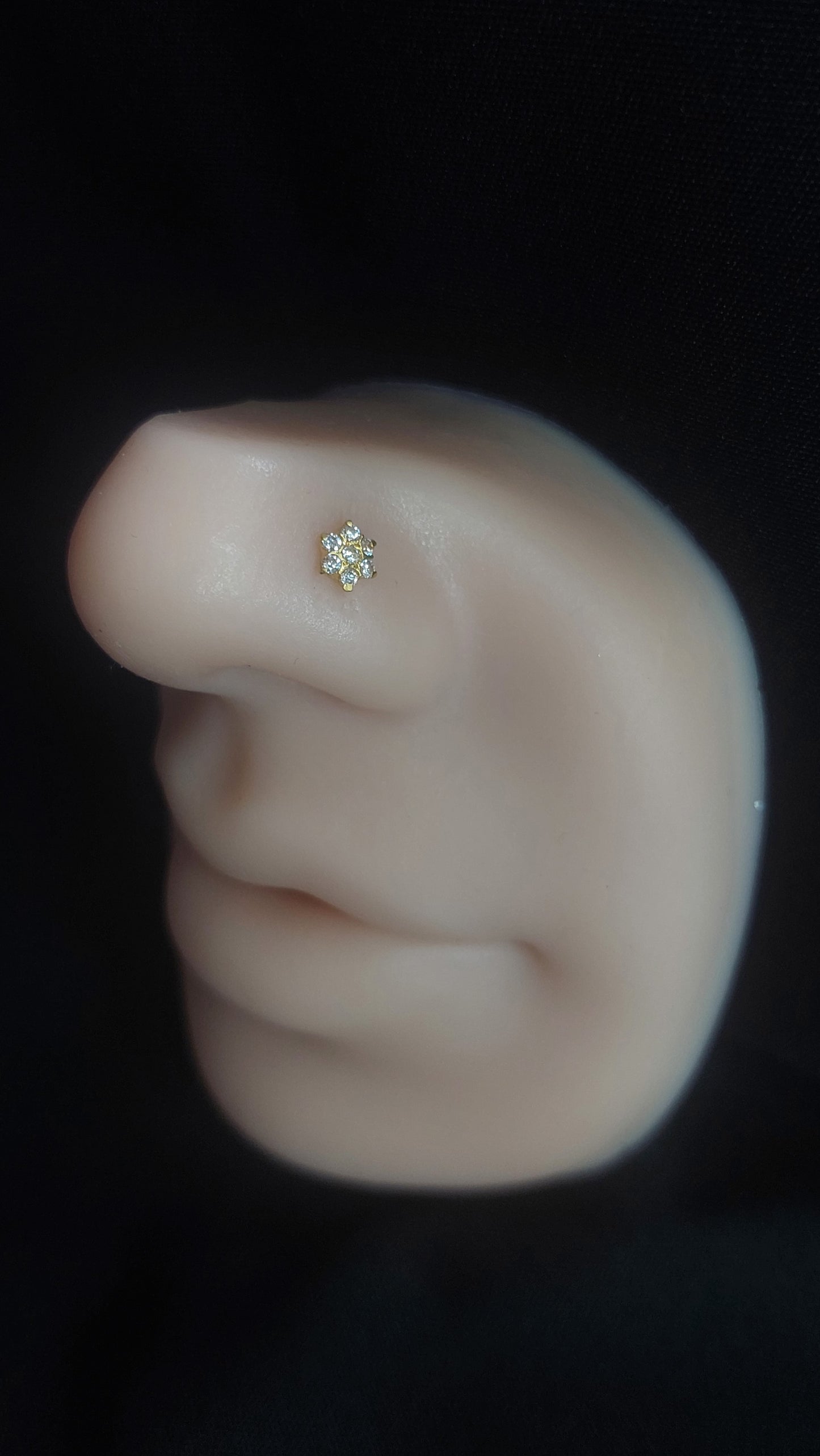 18ct Gold | CZ Nose Stud | 025