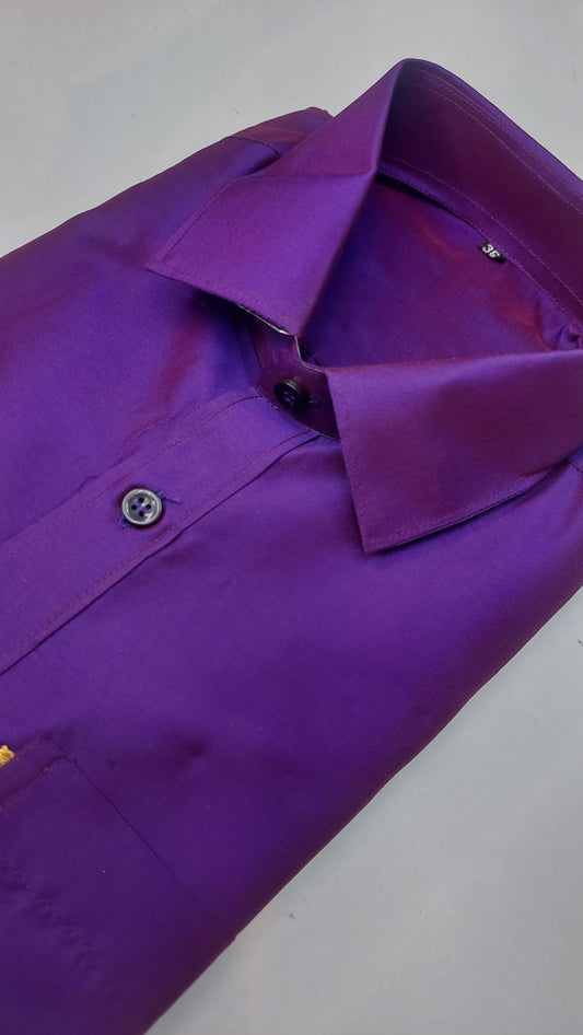 GRAPE PURPLE SILK SHIRT