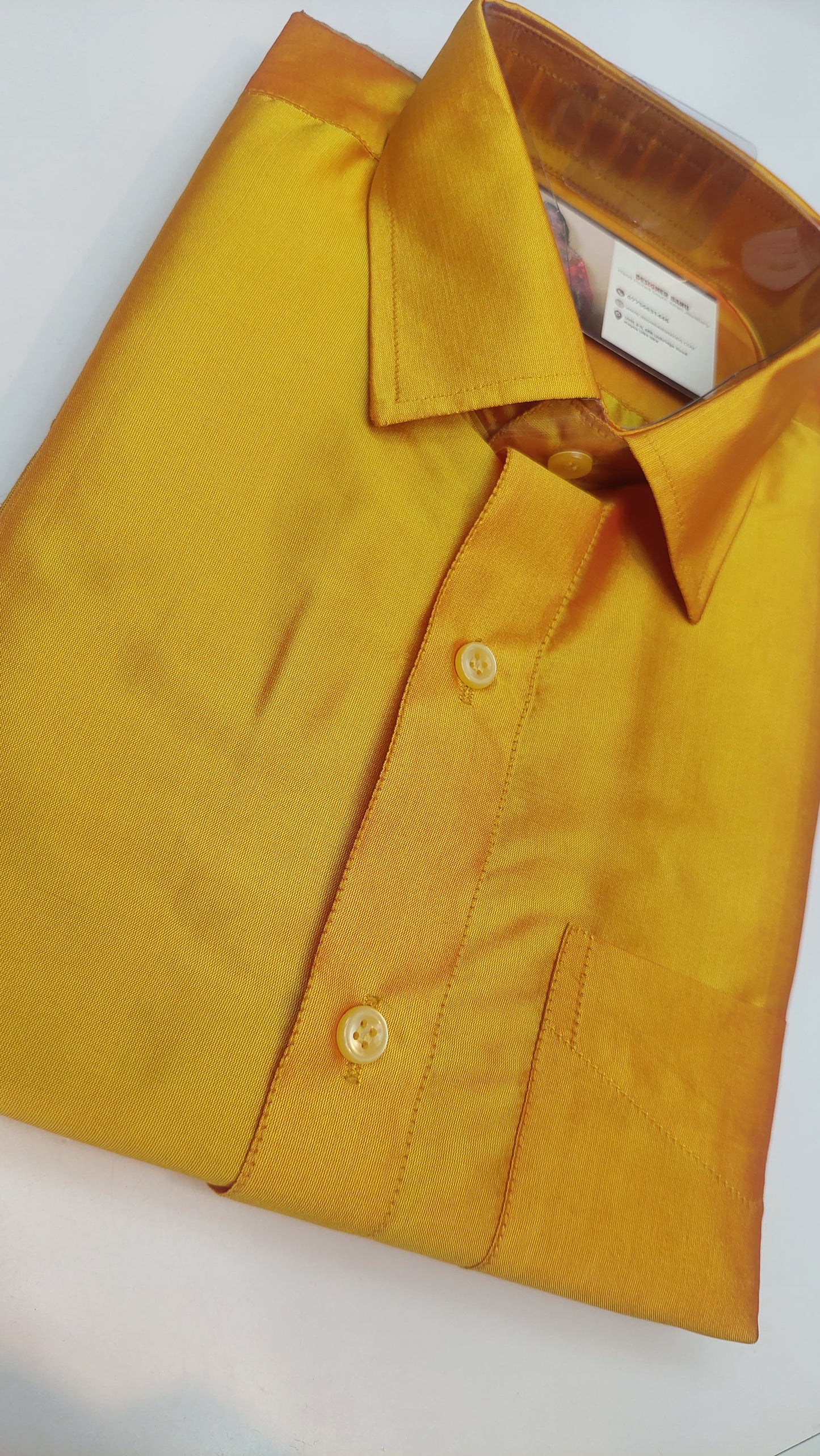 ORANGE GOLD SILK SHIRT