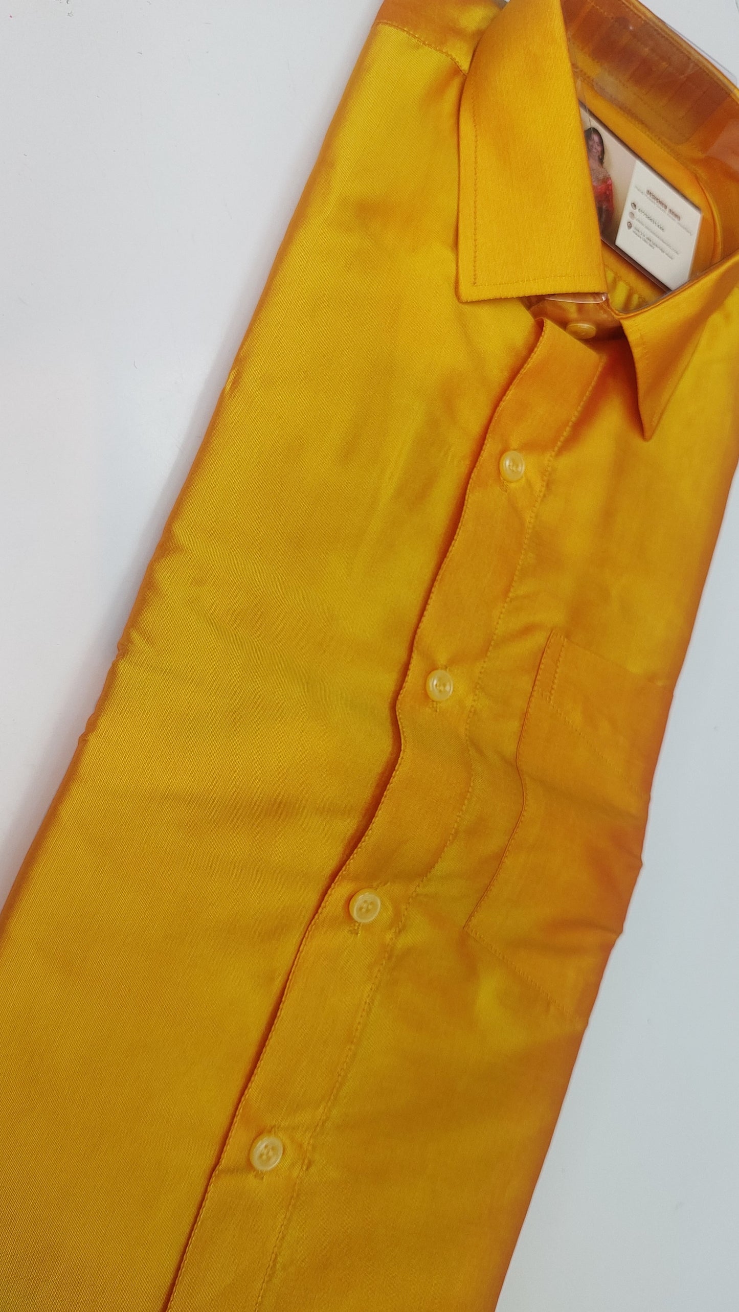 ORANGE GOLD SILK SHIRT