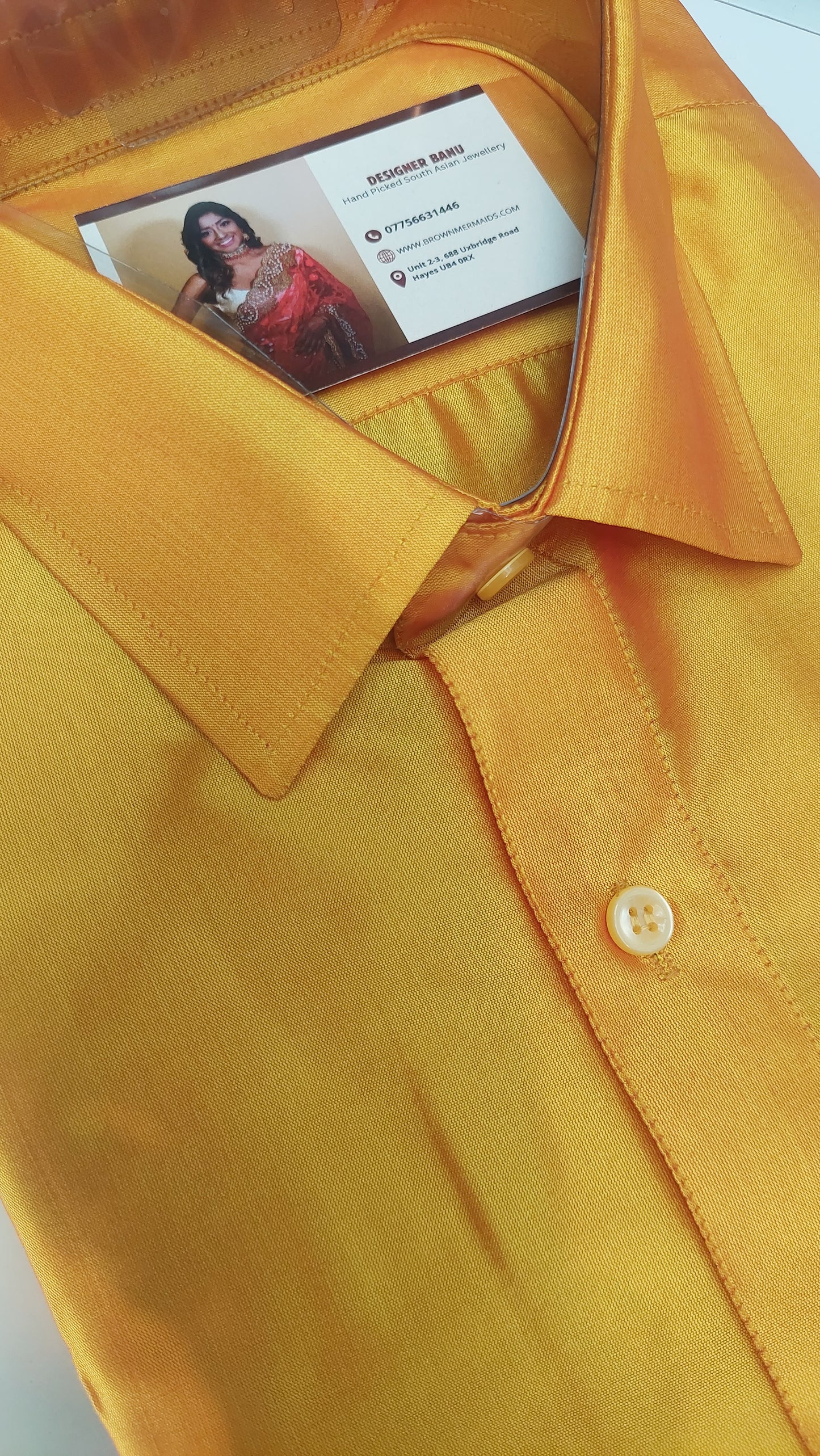 ORANGE GOLD SILK SHIRT