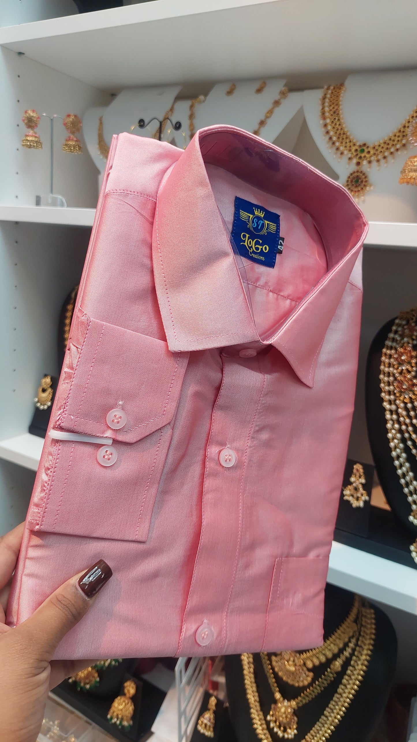 ORIENTAL PINK SILK SHIRT