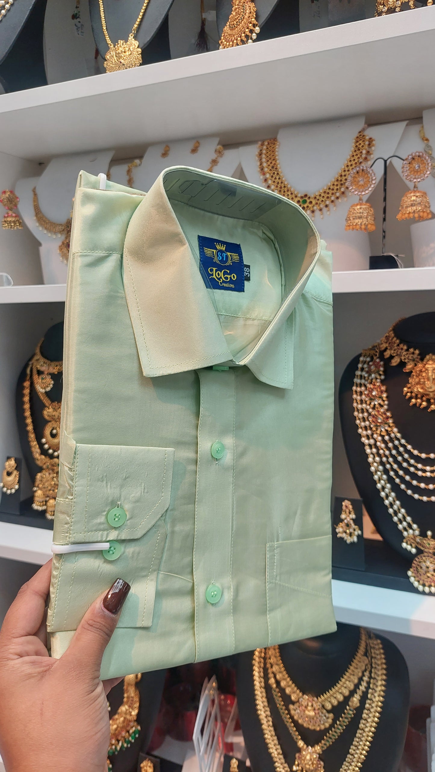 SAGE GREEN SILK SHIRT