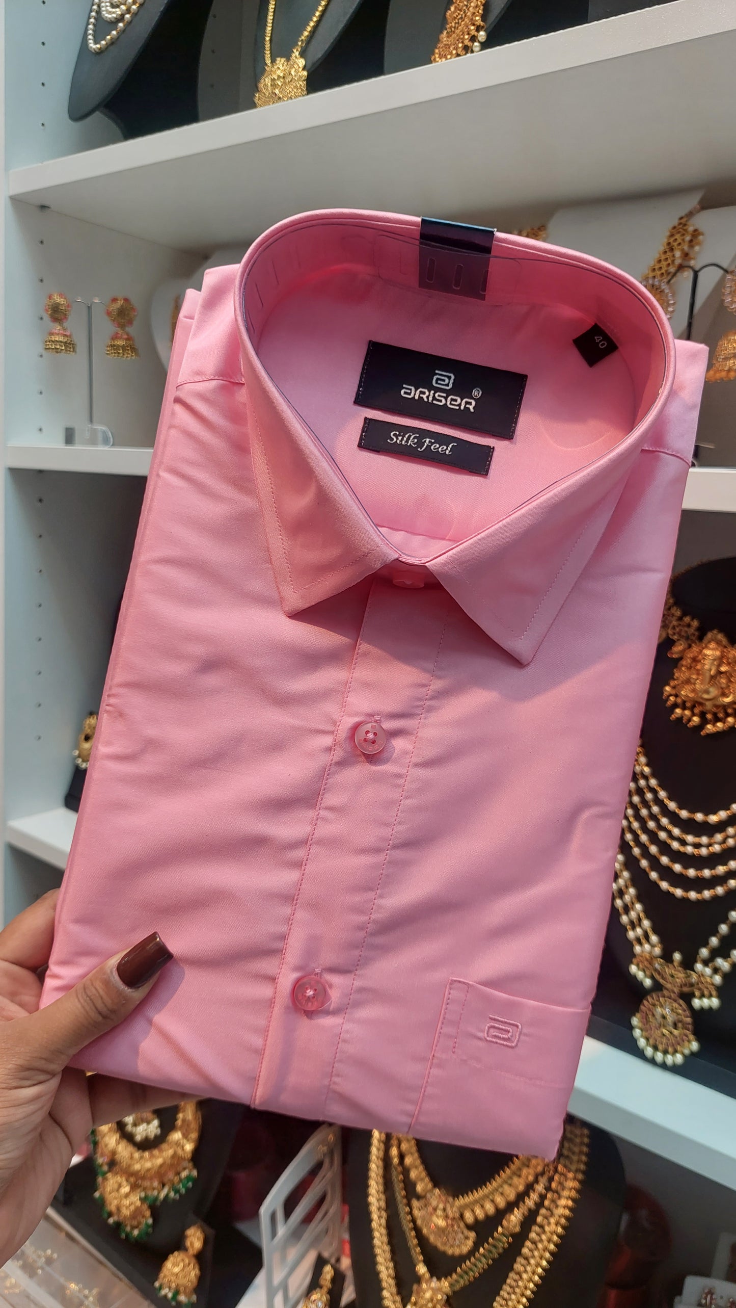 CAN CAN PINK SILK SHIRT