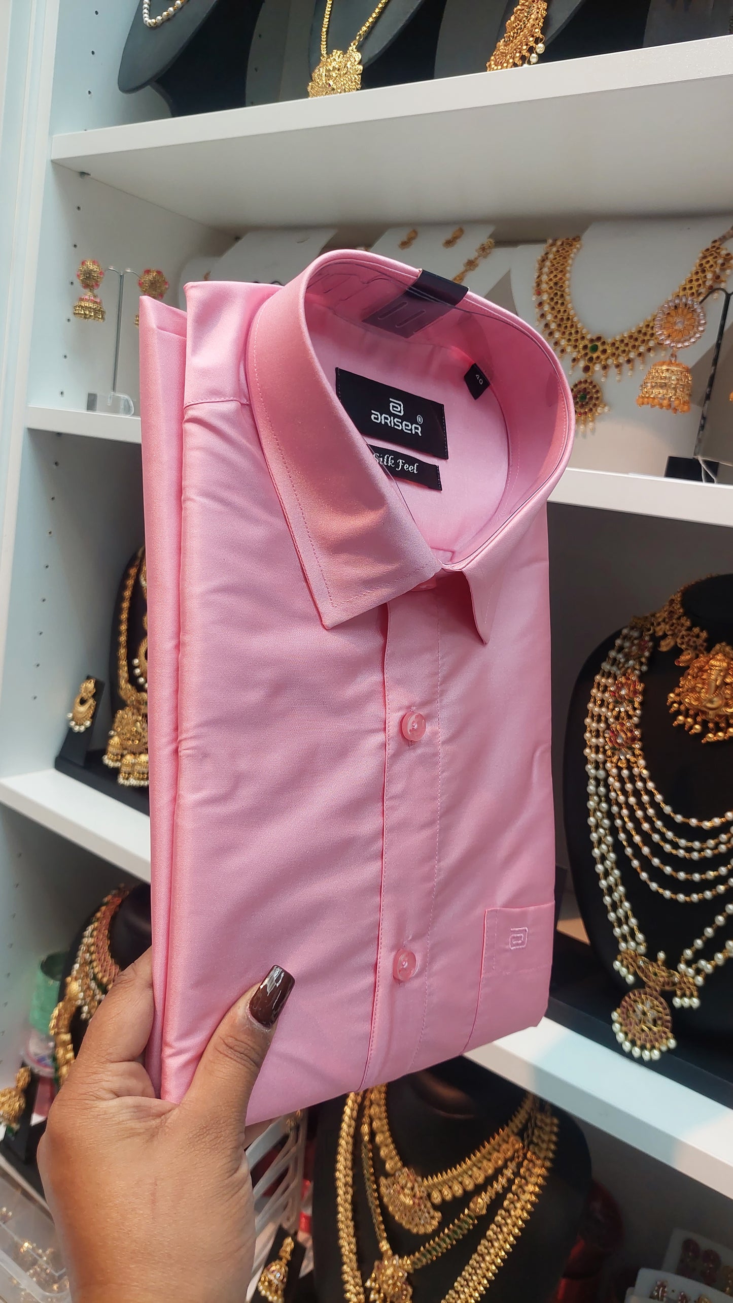 CAN CAN PINK SILK SHIRT