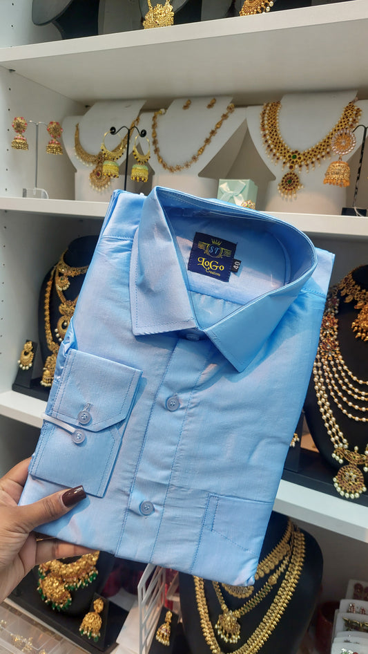 POLO BLUE SILK SHIRT