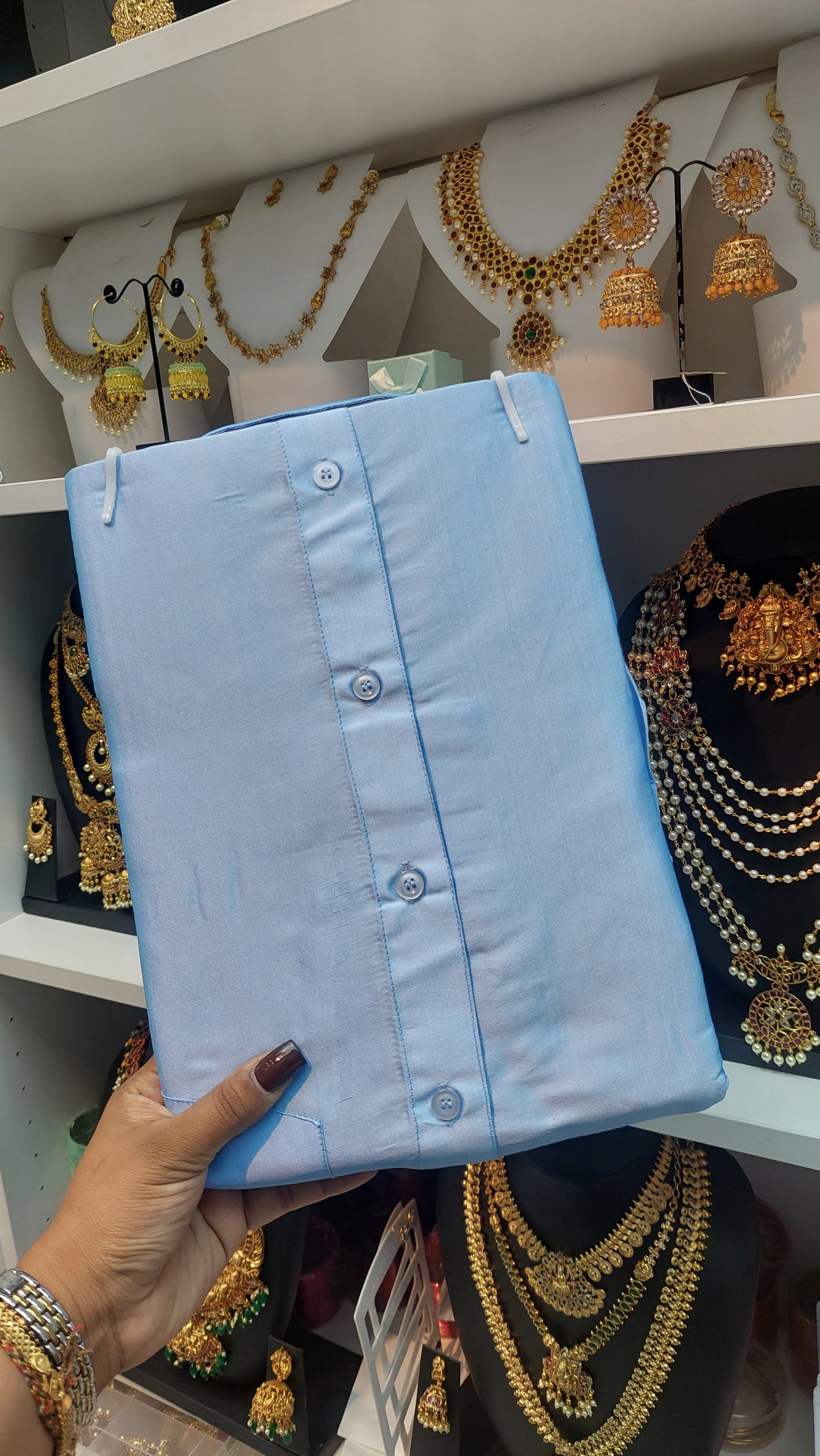 POLO BLUE SILK SHIRT