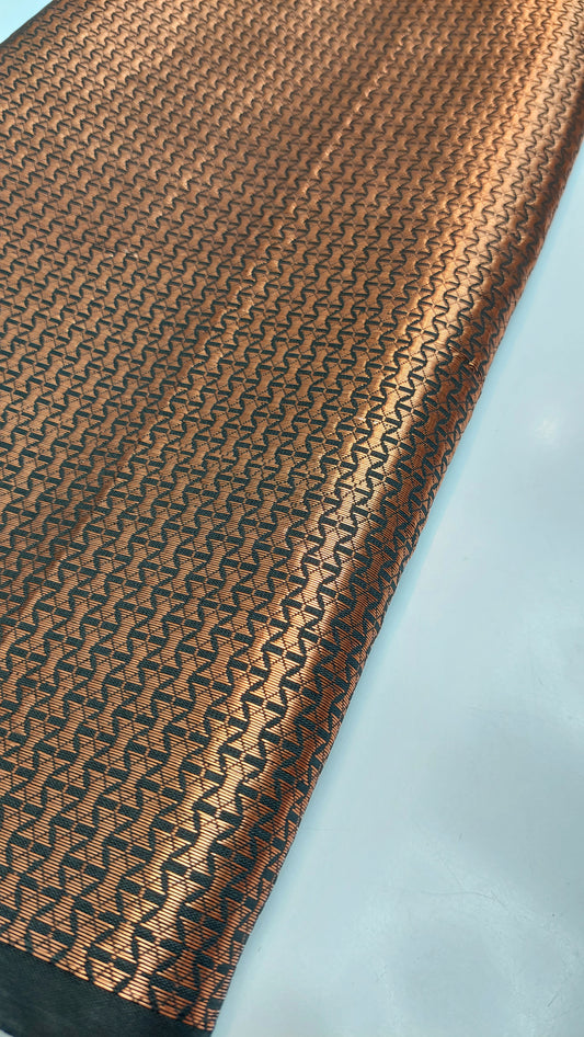 BLACK & COPPER BROCADE MATERIAL