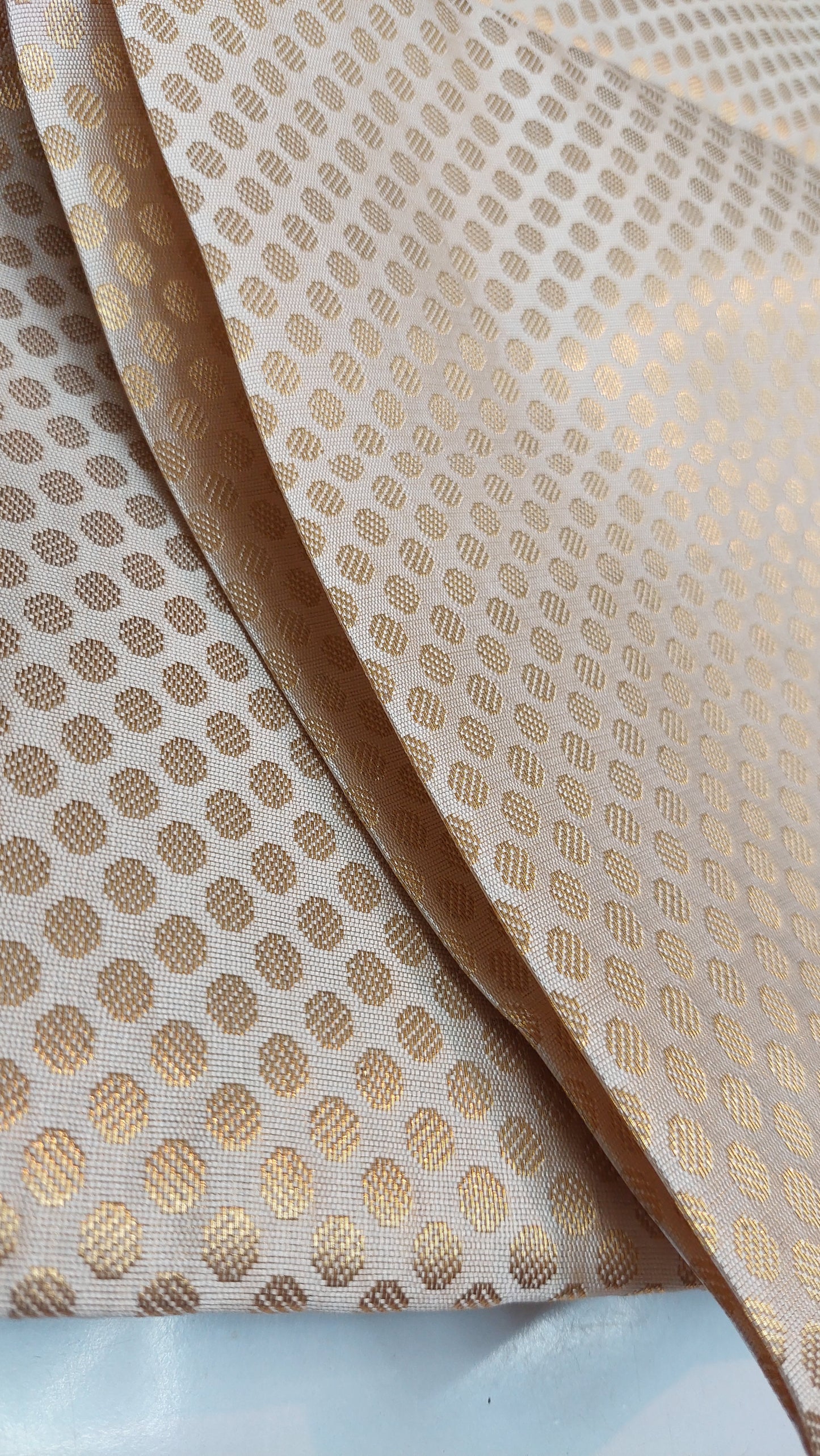 GOLD & OFF WHITE BROCADE MATERIAL