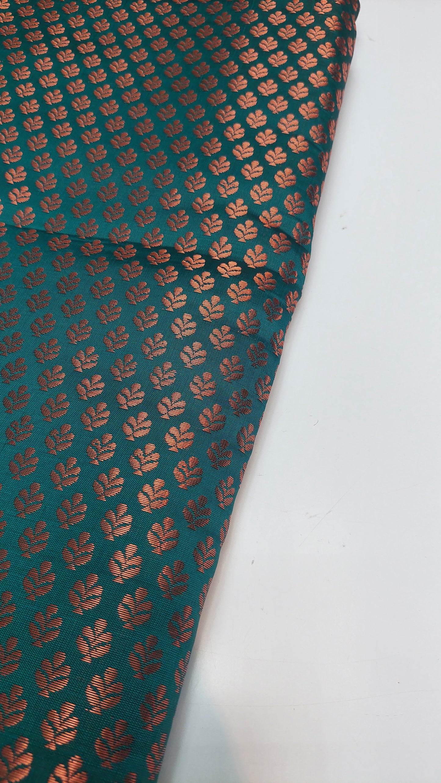 TEAL BROCADE MATERIAL