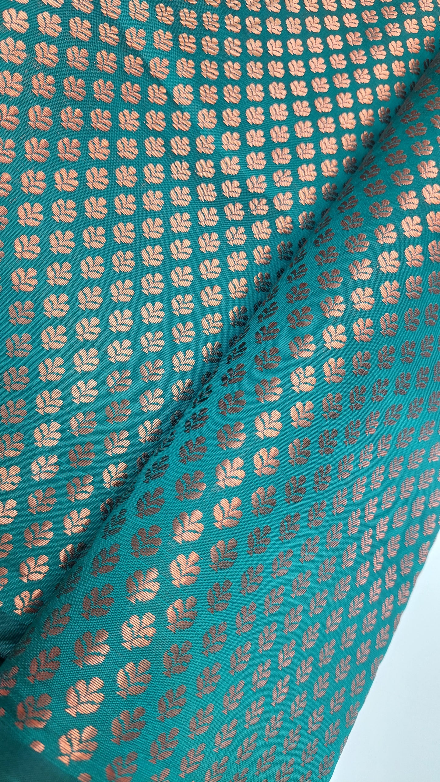 TEAL BROCADE MATERIAL