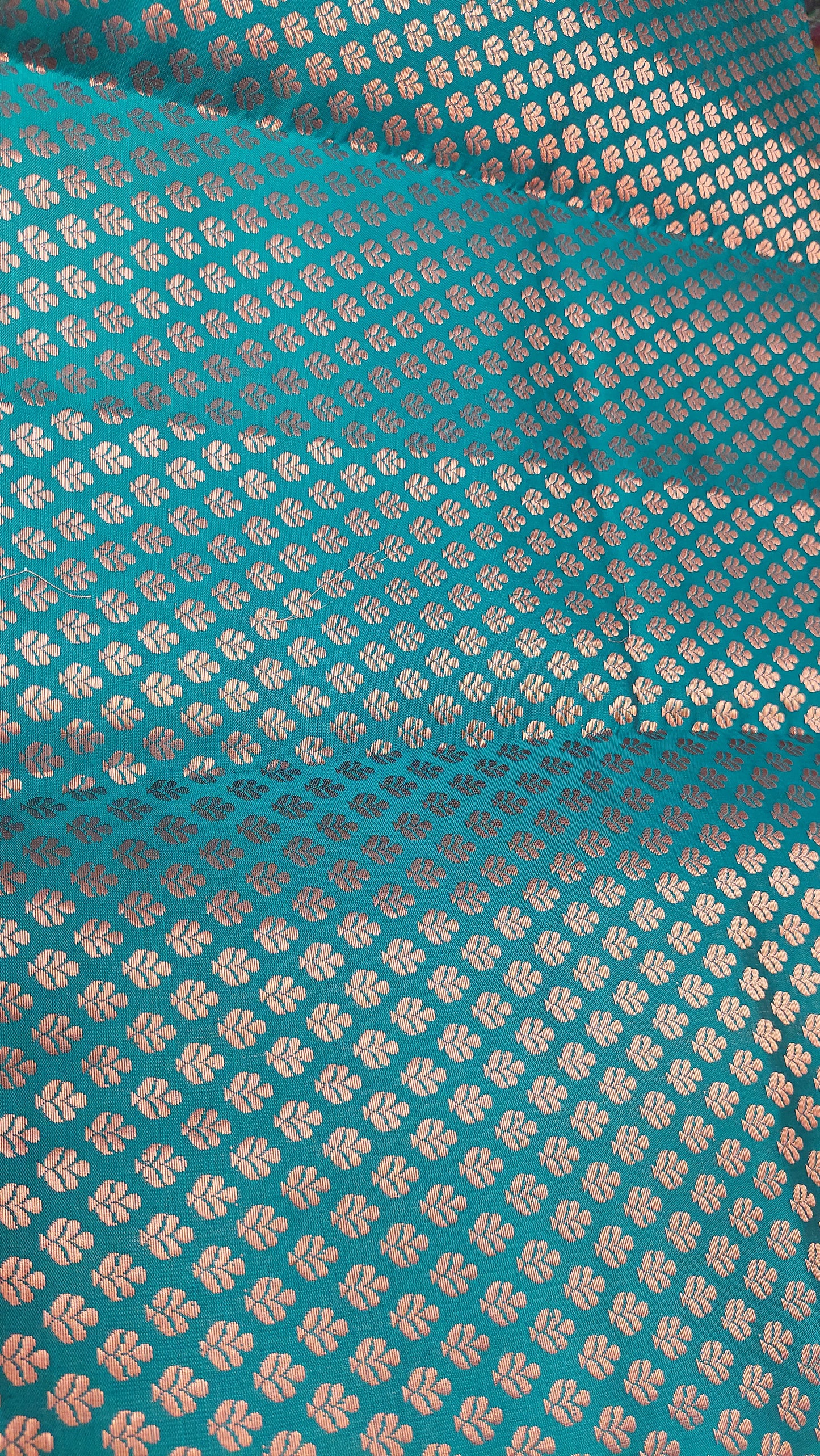 TEAL BROCADE MATERIAL