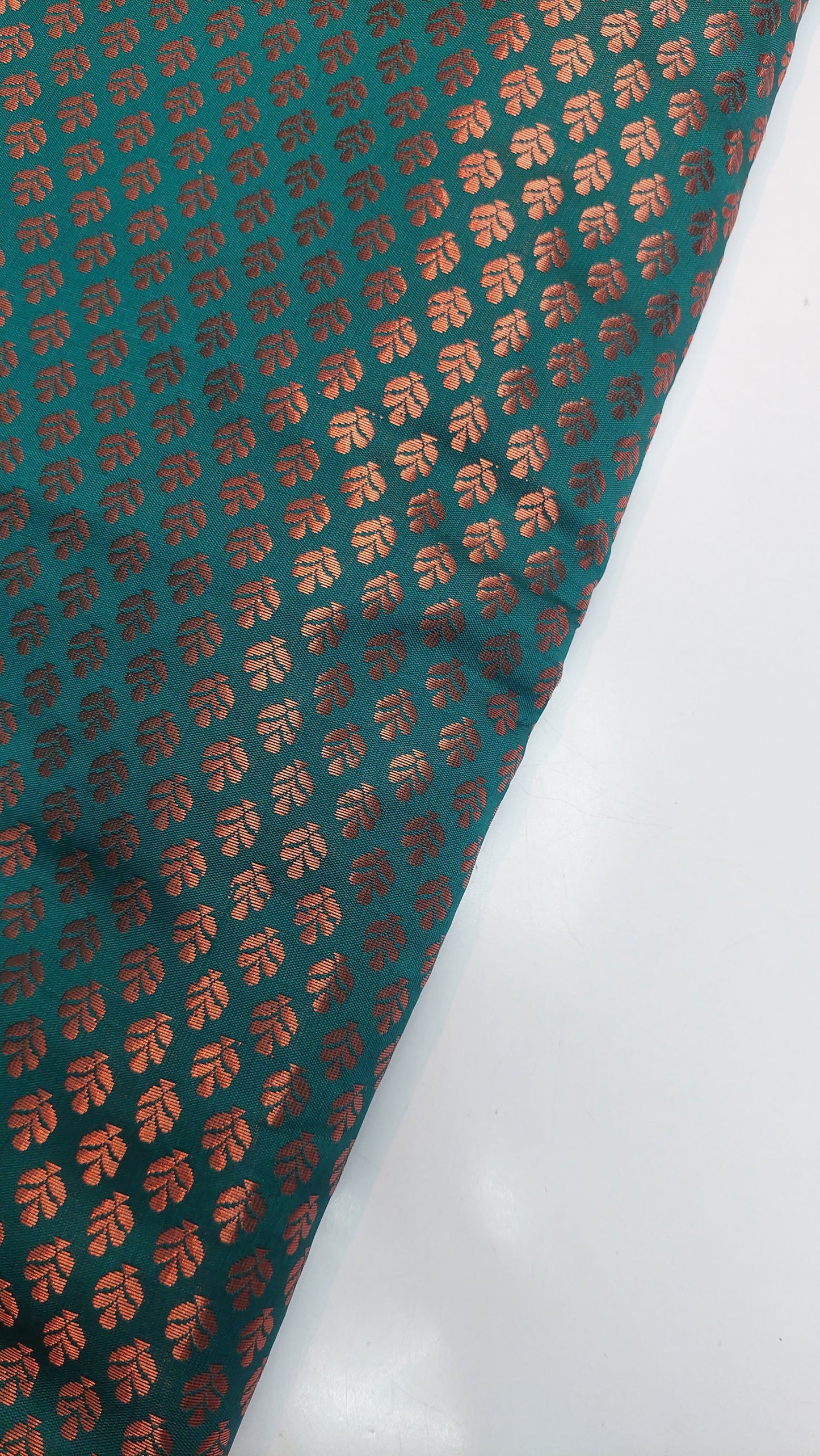 TEAL BROCADE MATERIAL