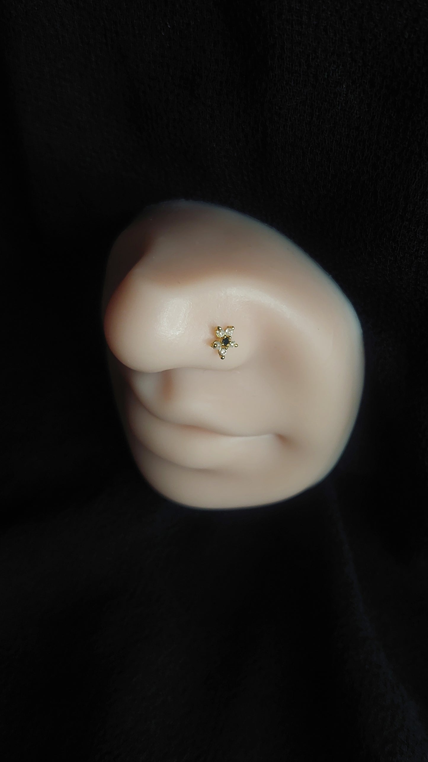 18ct Gold | CZ Nose Stud | 027