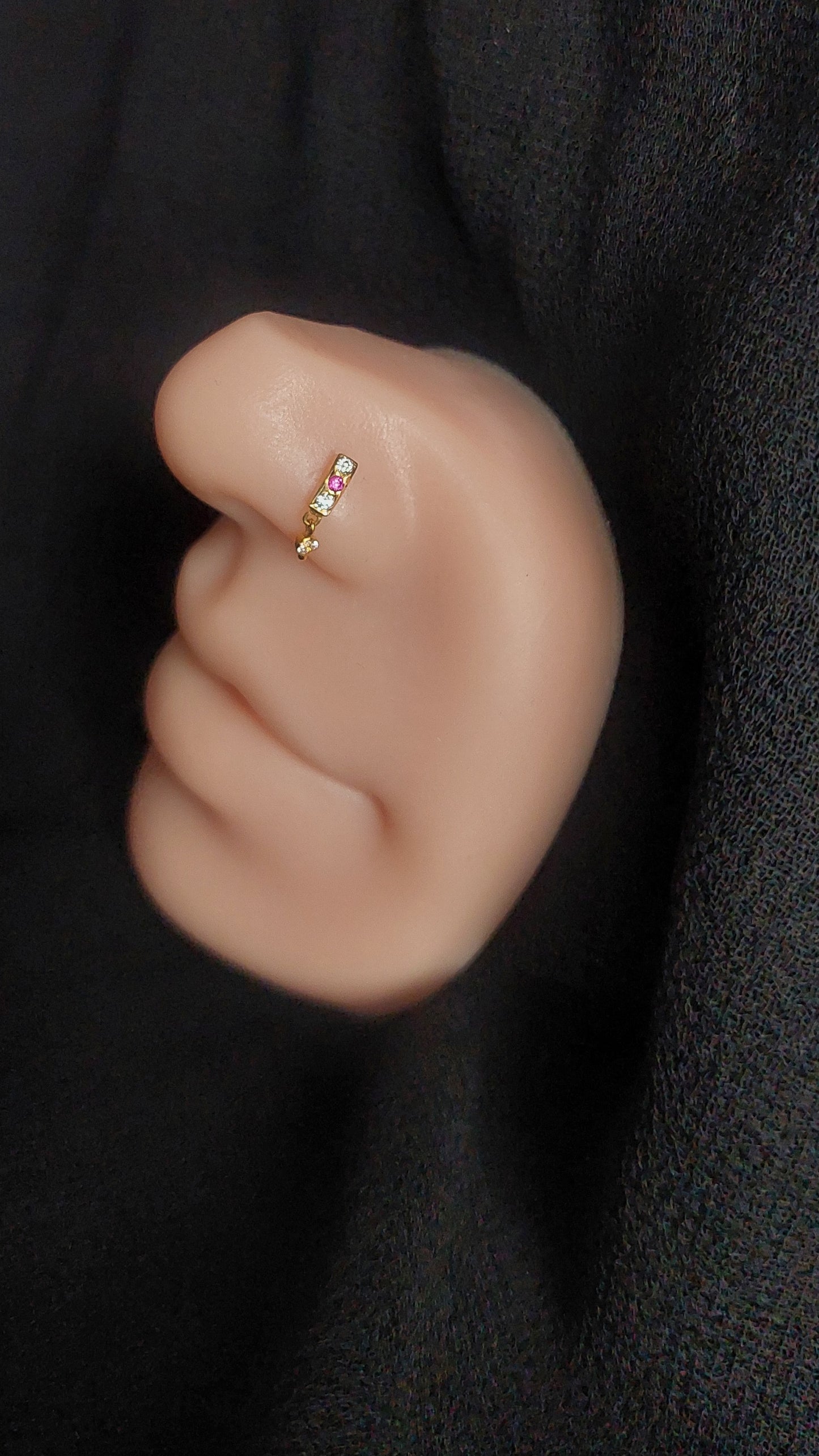 22ct Gold | CZ Nose Stud | 028