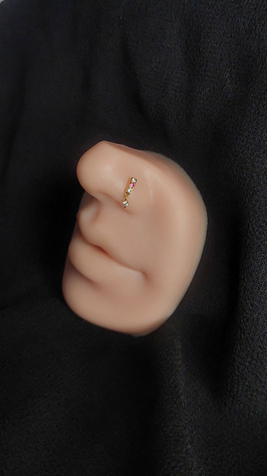 22ct Gold | CZ Nose Stud | 028