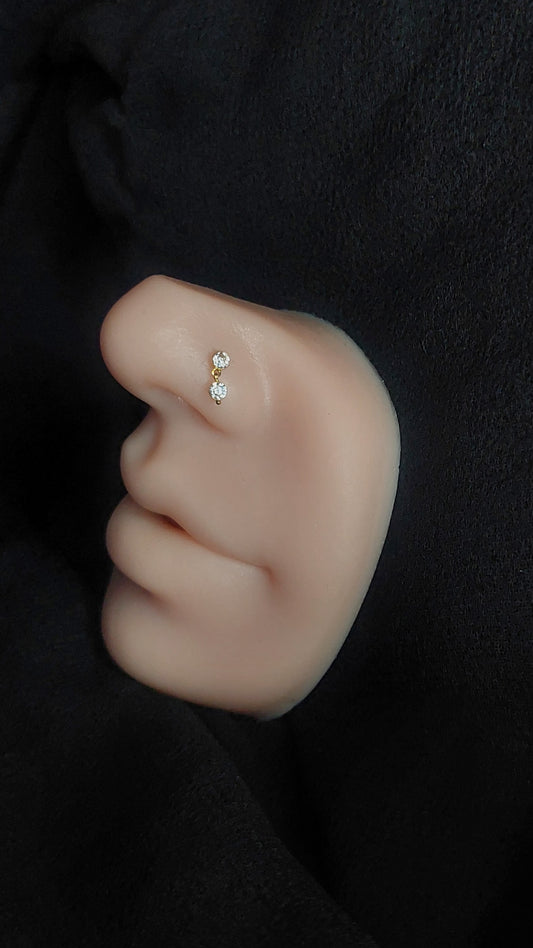 22ct Gold | CZ Nose Stud | 030