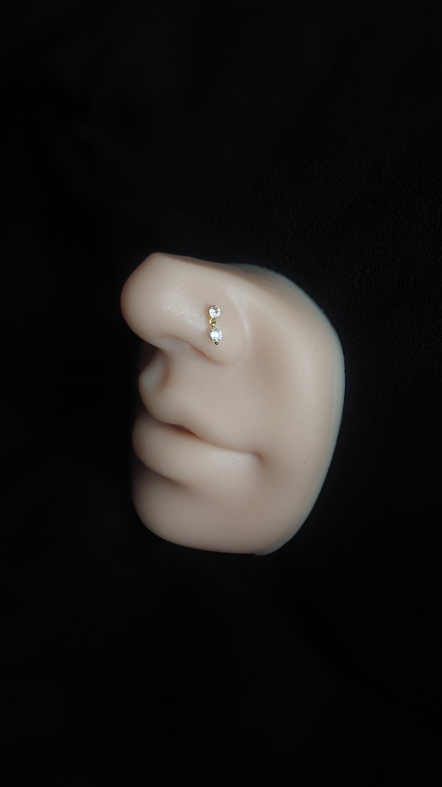 22ct Gold | CZ Nose Stud | 030