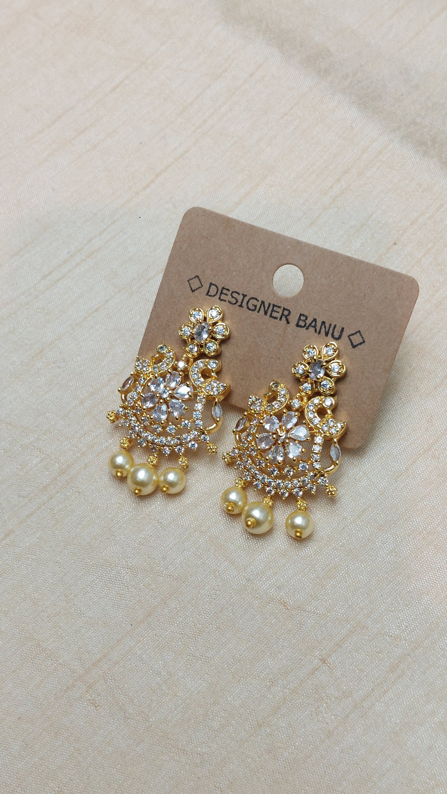 A.D. STONE PEACOCK EARRINGS