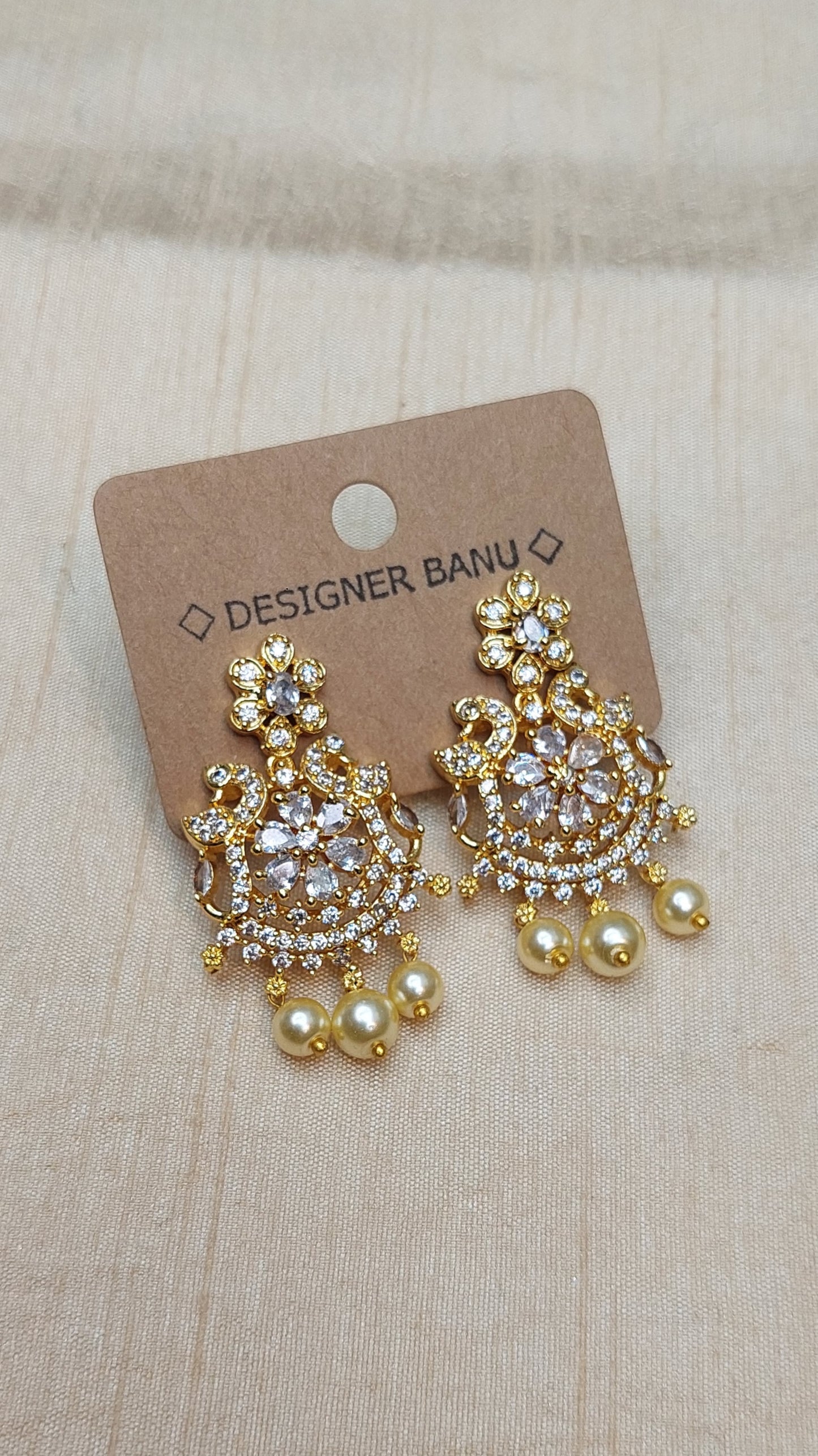 A.D. STONE PEACOCK EARRINGS