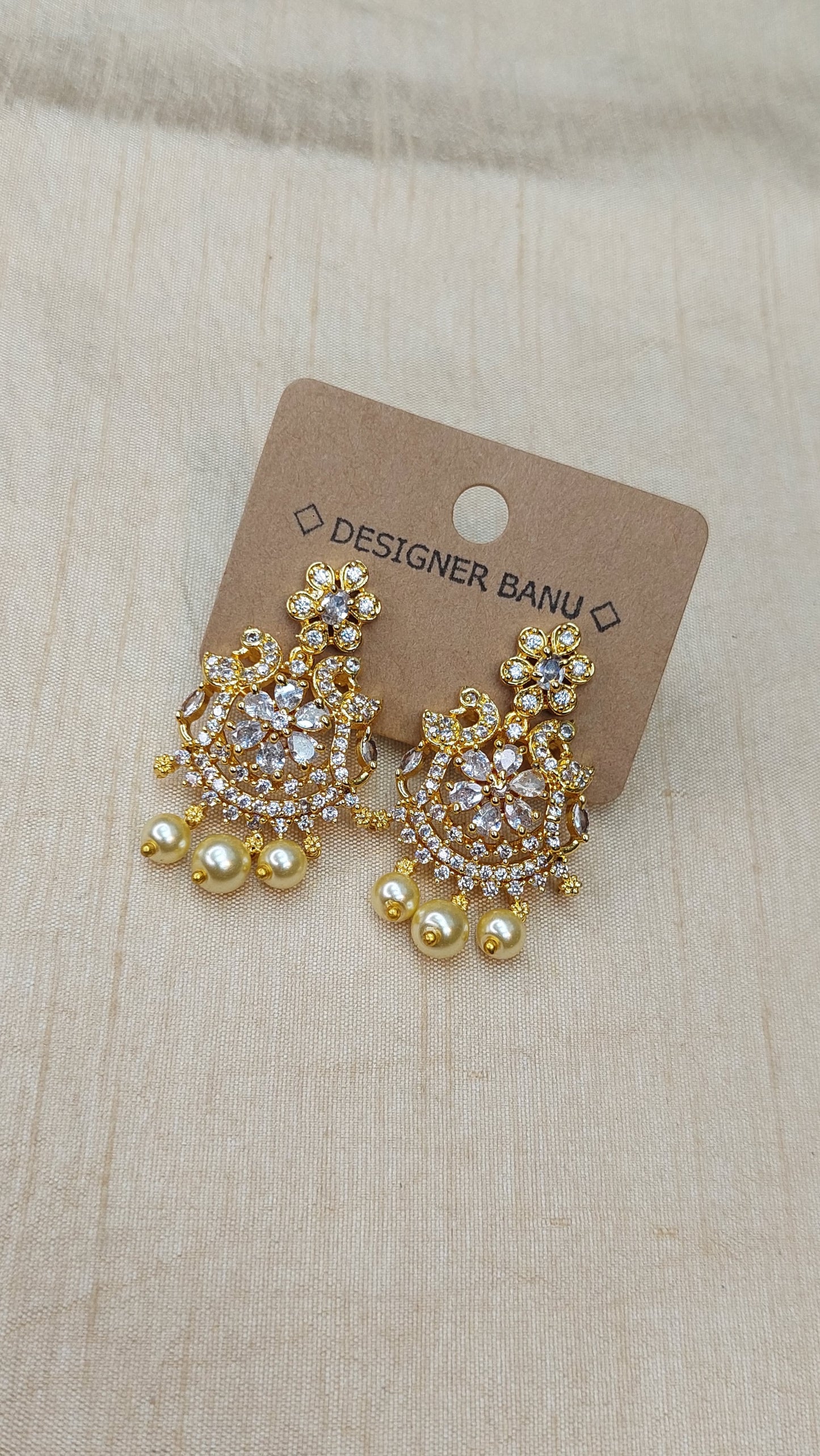 A.D. STONE PEACOCK EARRINGS