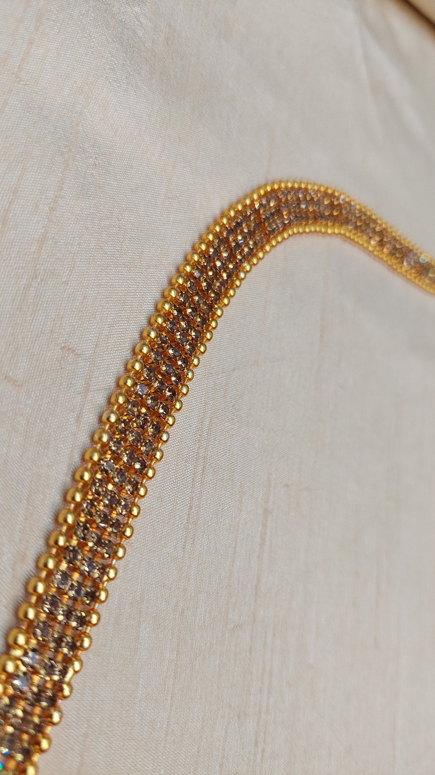 ANTIQUE GOLD PEARL & DIAMOND WAIST CHAIN (3 LINES)