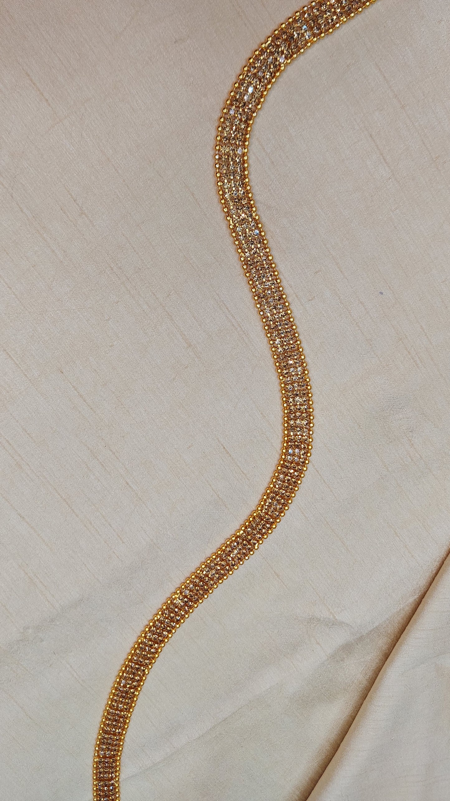 ANTIQUE GOLD PEARL & DIAMOND WAIST CHAIN (3 LINES)