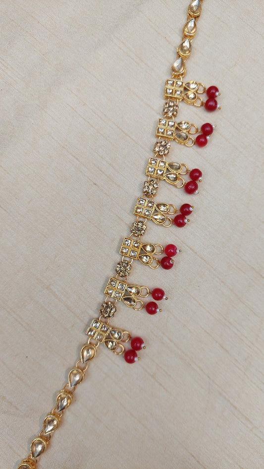 GOLD & RED WAIST CHAIN E046