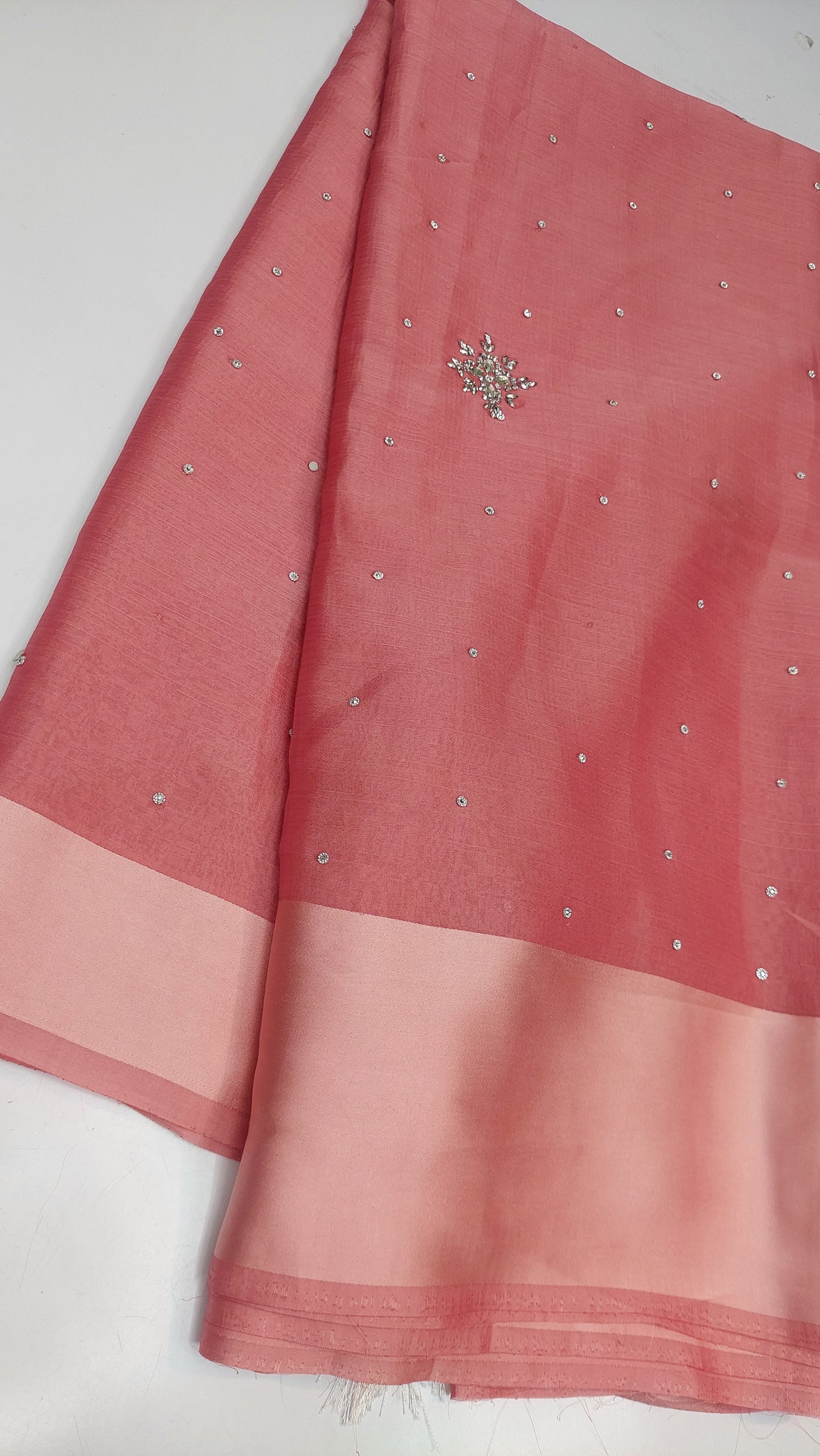 CORAL TISSUE SAREE