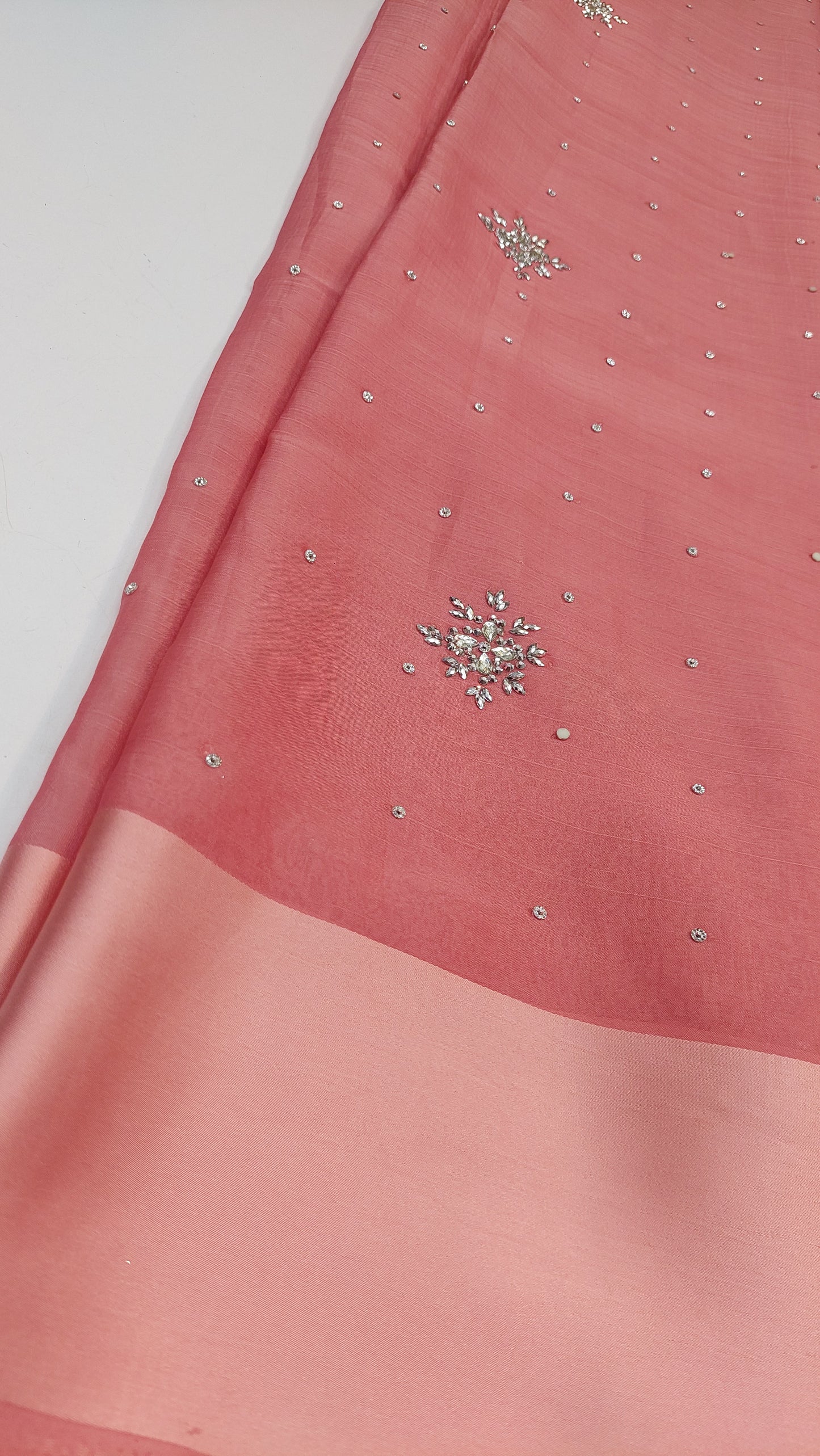 CORAL TISSUE SAREE